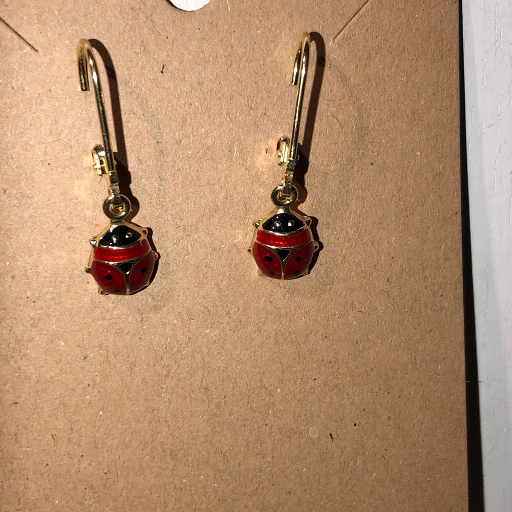 Vintage 14k Gold Ladybug Earrings